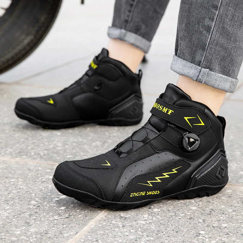 

Motorcycle protective boots fashion men four season anti slip wear-resistant high top anti slip off-road comfortable riding shoe
