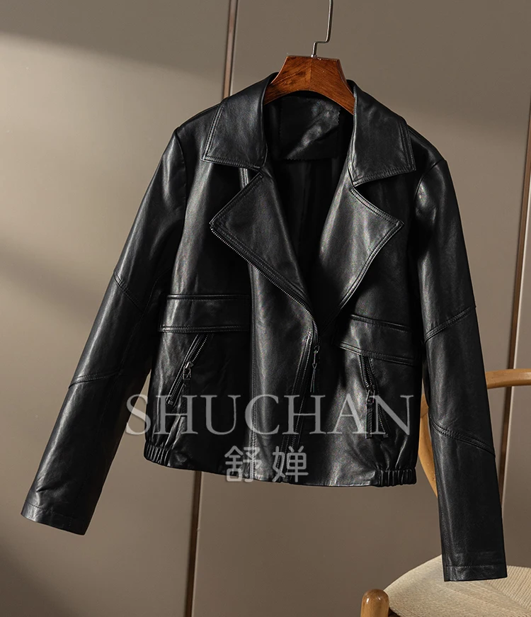 Sheepskin Leather Jacket Short Jacket Women Genuine Leather Jacket Women  Casacos De Inverno Feminino 2024