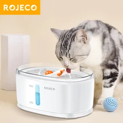 ROJECO Automatic Cat Water Fountain Dual Bowls Pets Water Dispenser Wireless Drinker for Dogs Multiple Pets Drinking Accessories