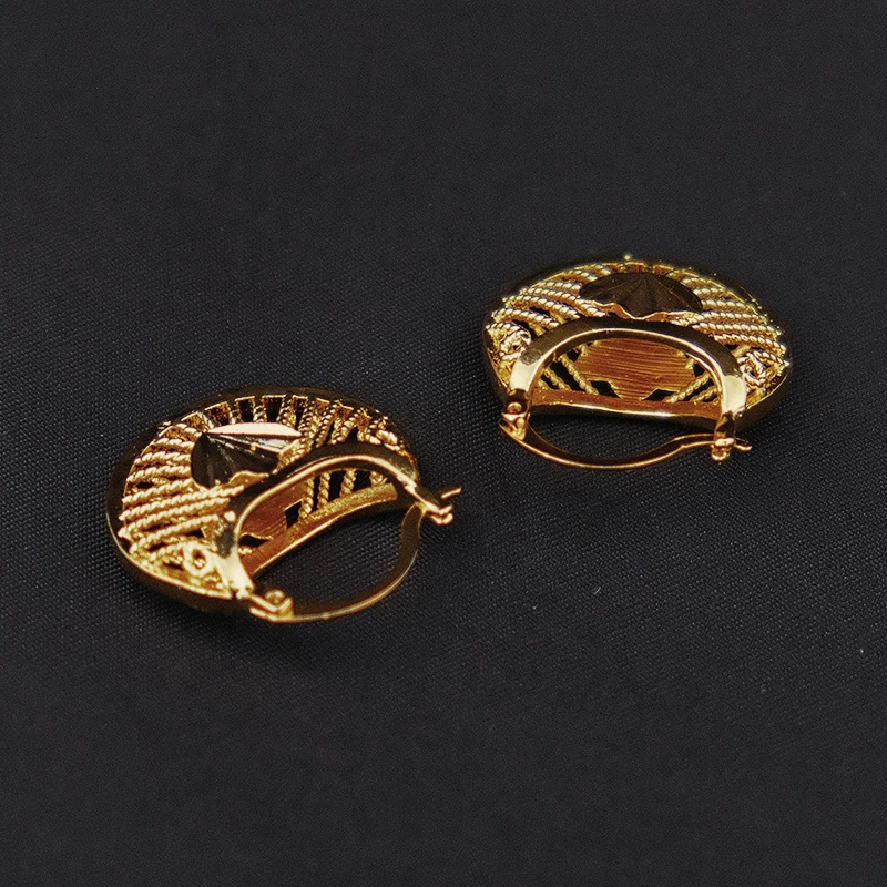 Africa Earrings For Women Gold Color Round Earrings Indonesia,Nigeria,Congo,Arab,Middle East Ethiopian Fashion Jewelry Girl Gift