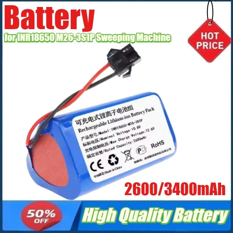 

2600mAh 3400mAh Battery for INR18650 M26-3S1P Sweeping Machine Li-ion Battery Pack