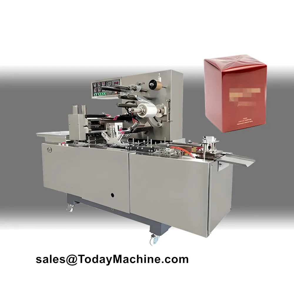 Máquina tridimensional de sobreenvoltório de caixa de cartas de jogo de perfume de chá de celofane