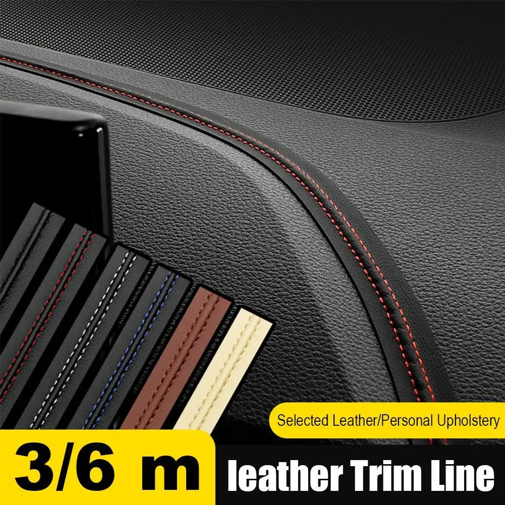 Auto-Leder-Innenausstattung Zierleisten Mittelkonsole Instrumententafel PU-Leder Dekoration Tür- und Sitzmodifikationszubehör