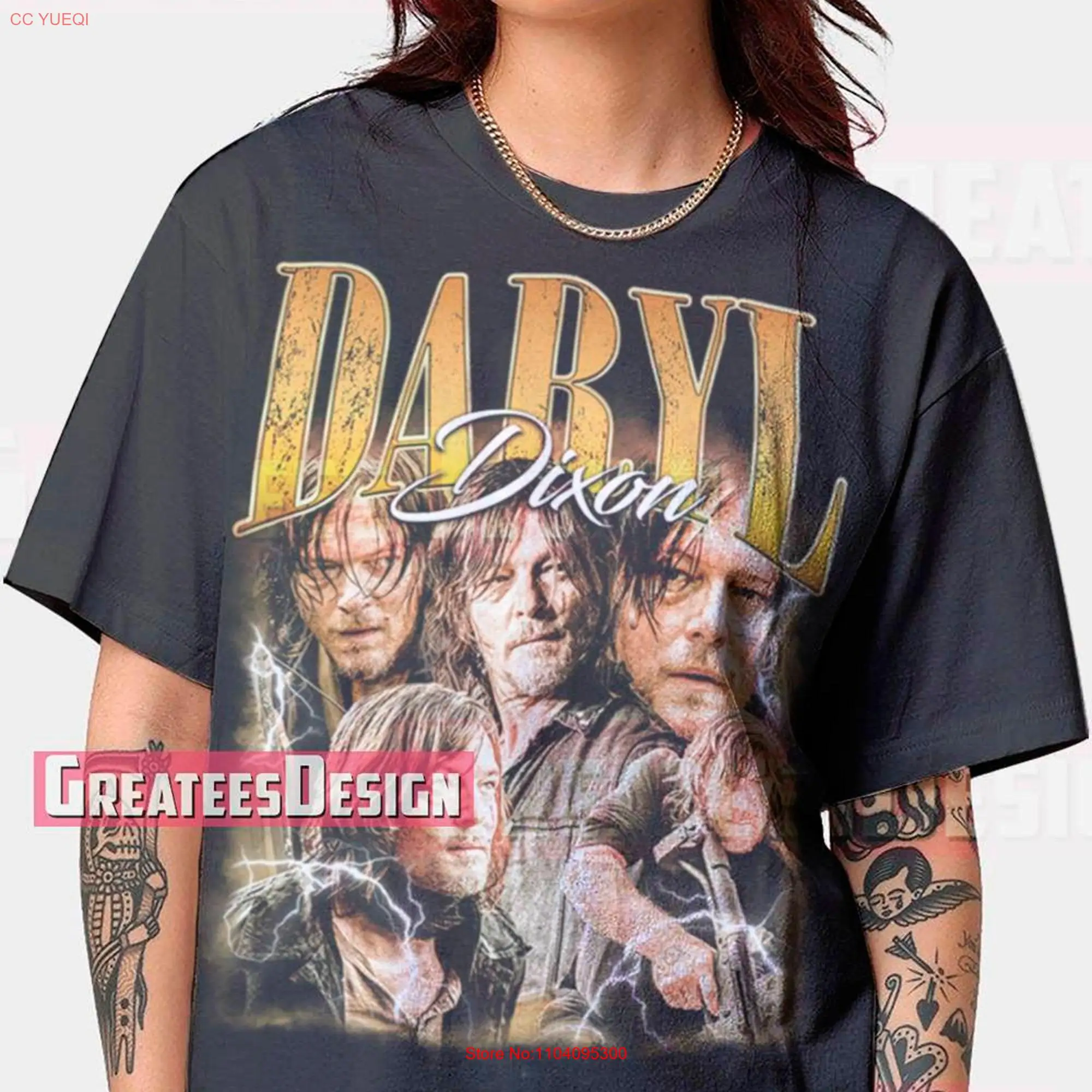 Limited Daryl Dixon T Shirt Norman Reedus Oversize GEE191 long or short sleeves