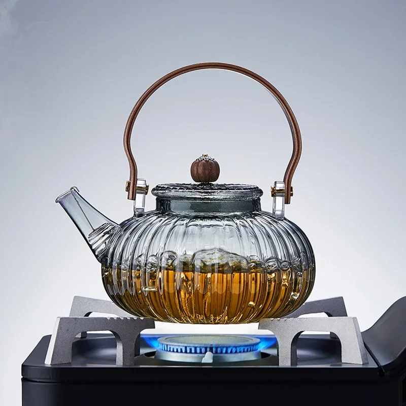 Glass Teapot Loop Handle Teawear Set Cup Filter Chinese Tea Ceremony High Boron Silicon Pumpkin Pot