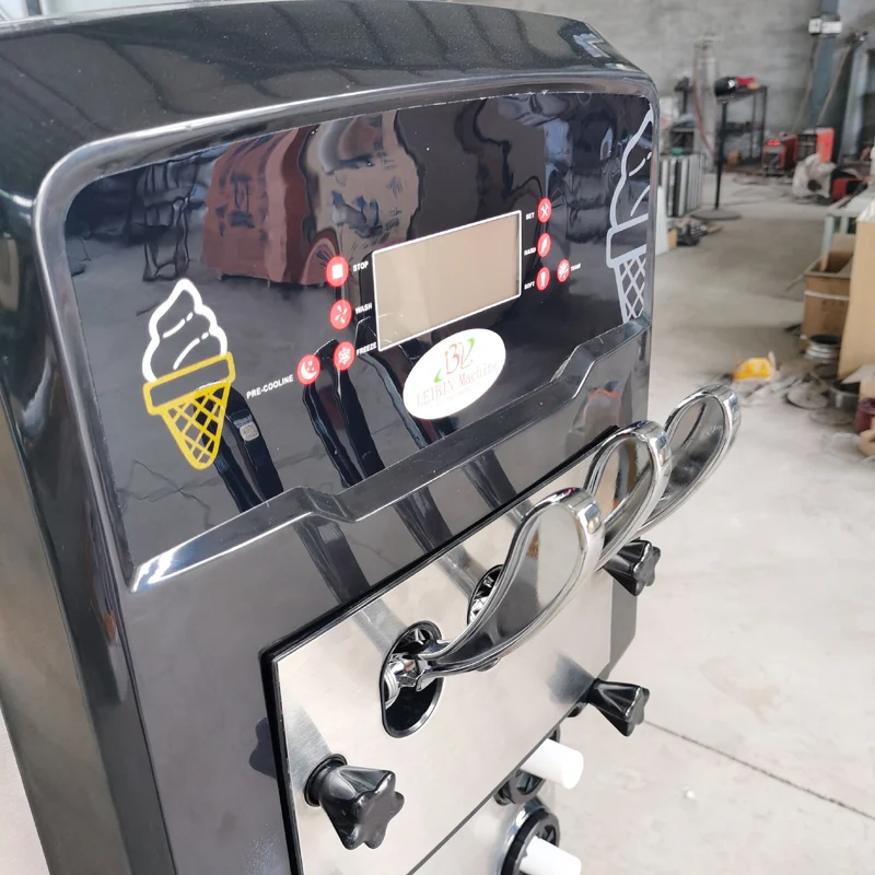 Máquina de sorvete macio Sundae Máquina de sorvete totalmente automática 3 sabores