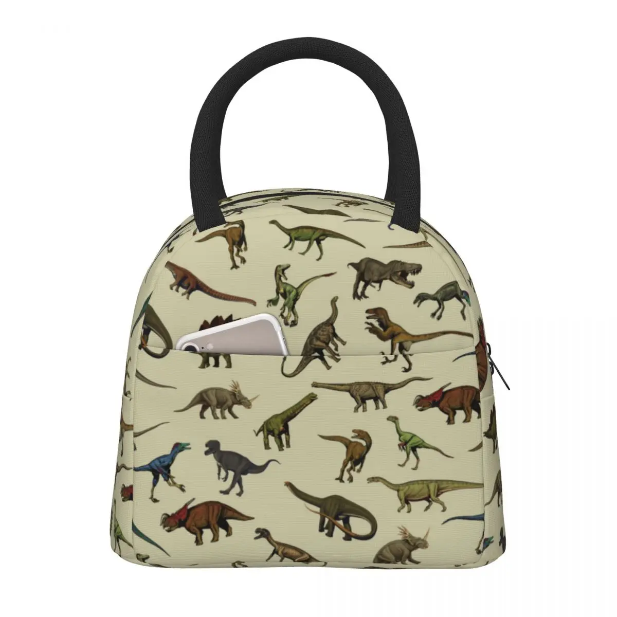 NOISYDESIGNS Insulated Thermal Cooler Bag Lunch Foods Storage Chilled Bags Zip Picnic Tote Cute Dinosaur Print Lunch Handbag