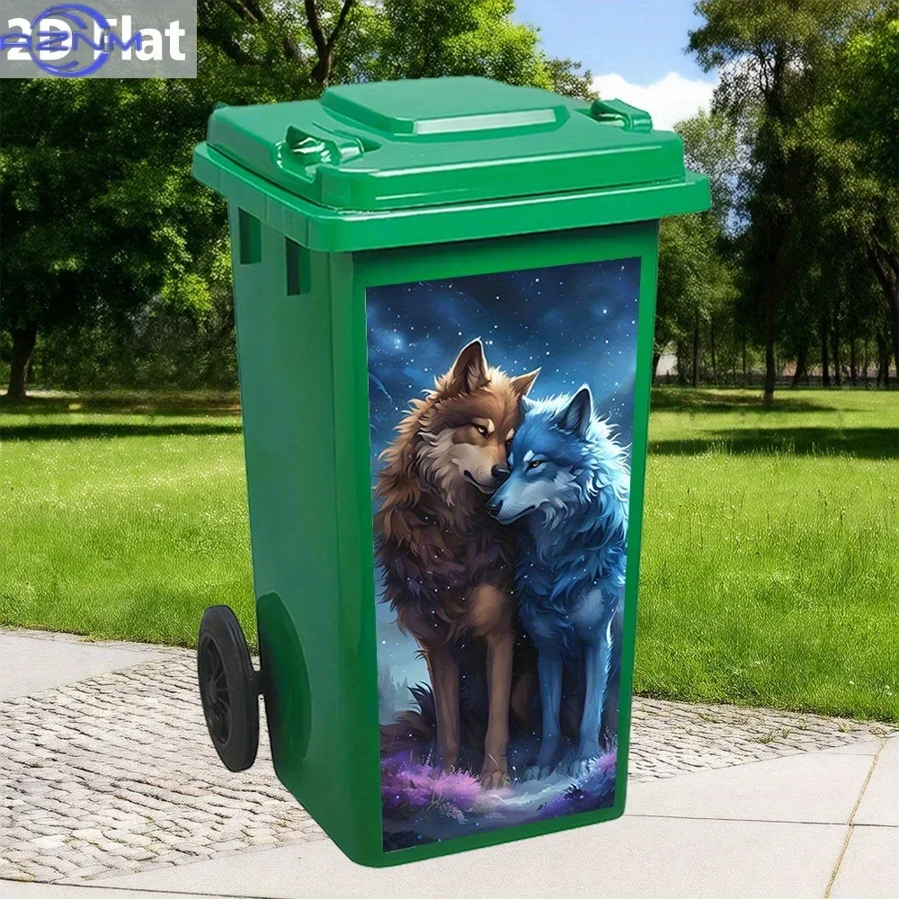 Household Storage Trash Bin 2D Printed Art Decal Unique Ornament for Bin Refurbish