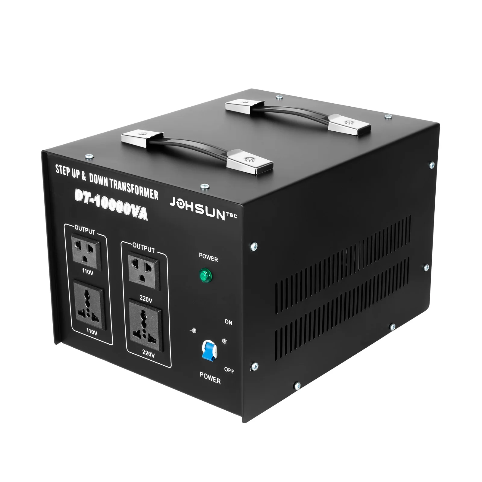 8000W Heavy-Duty Voltage Converter Transformer - Step-Up/Down 220V to 110V Adapter, Black