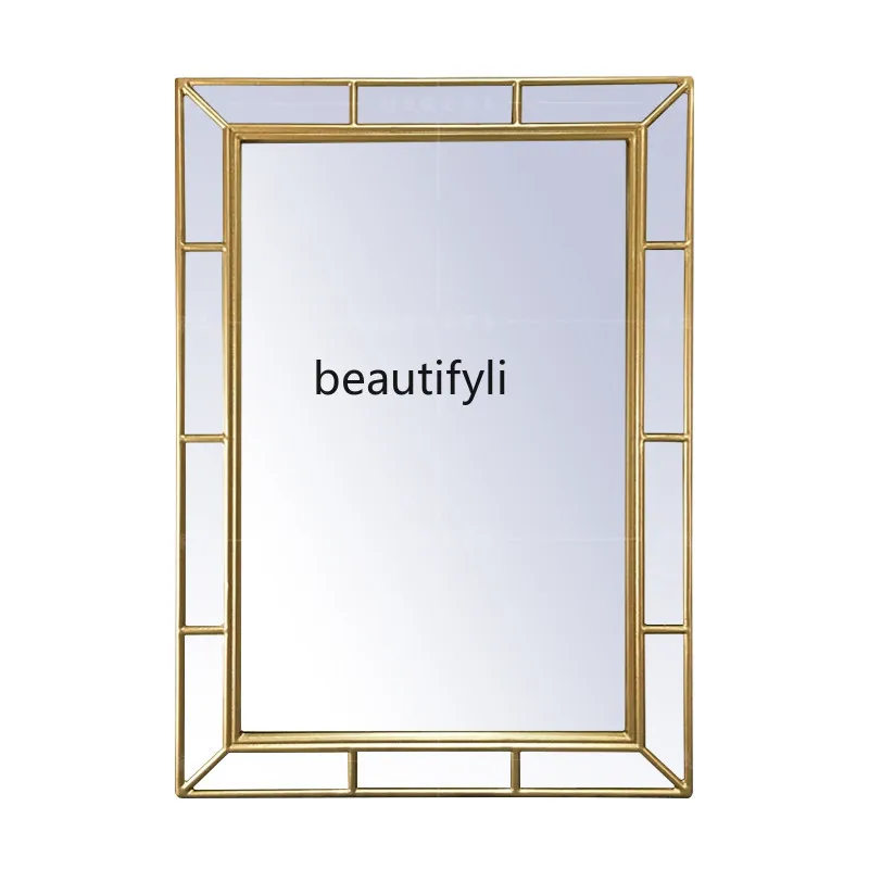 

Toilet bathroom mirror Nordic wall-mounted light luxury Chinese wall-mounted bathroom mirror