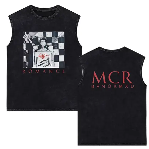 Imagen 2 del producto Camisetas sin mangas lavadas Vintage My Chemical Romance, tres saludos para Sweet Revenge, chaleco sin mangas para hombre, camiseta Retro Punk Emo Rock Band