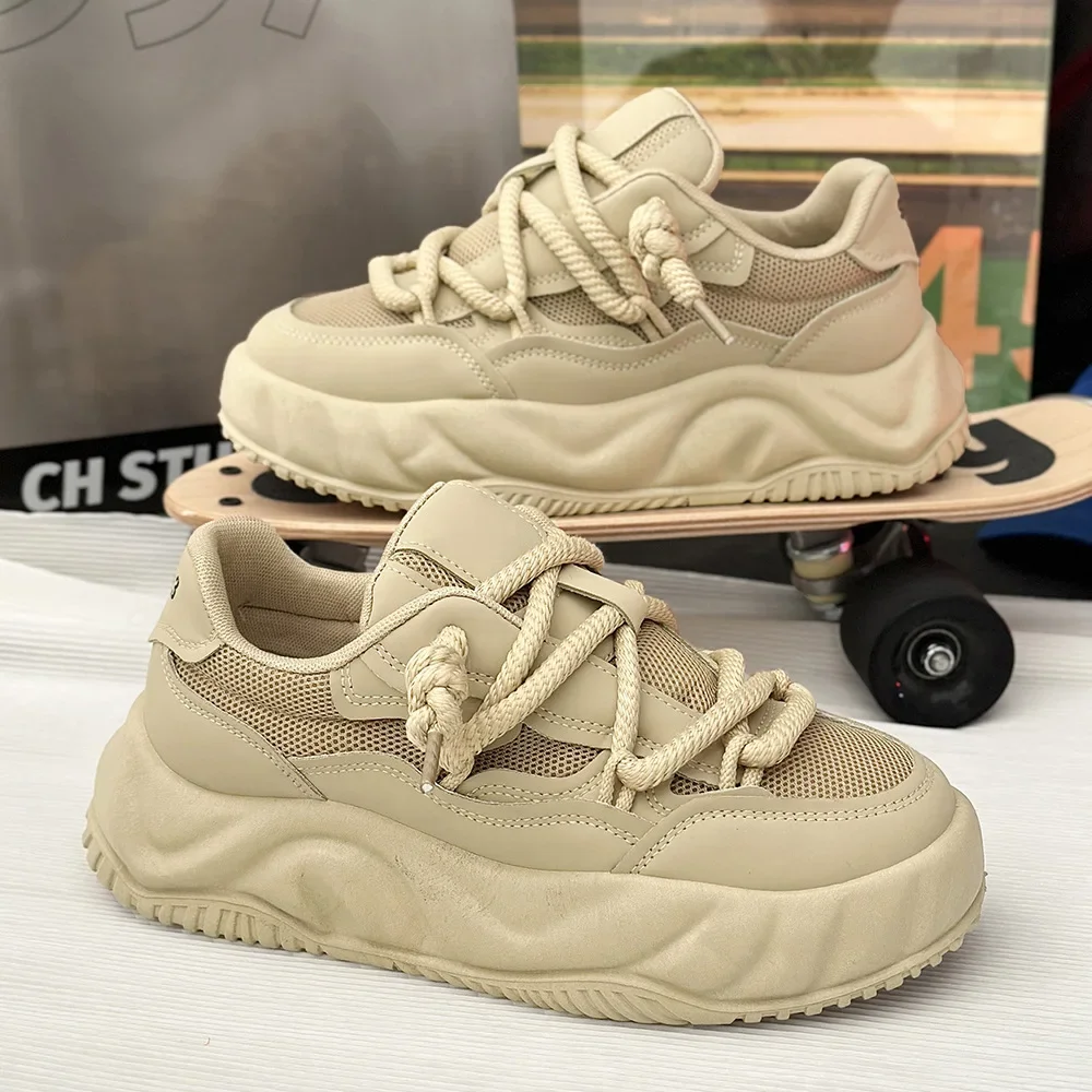 New Exquisite Men's Sneakers High Quality Casual Sports Shoes Thick Bottom Outdoor Thick Bottom Height Increasing Running Shoes