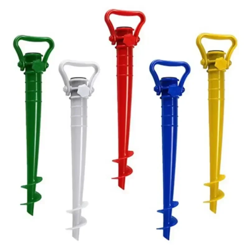 1PC ฐานร่มปรับพลาสติก Sun Beach Patio ทราย GROUND Fixing เครื่องมือ Anchor Stand SPIKE Auger เก็บผู้ถือ Garden Access
