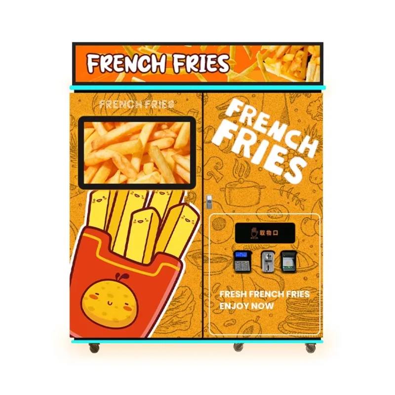 Customized French Fries Vending Machine Automatic Robot Hot Food Fired Chicken and Fry Chip Vending Machine