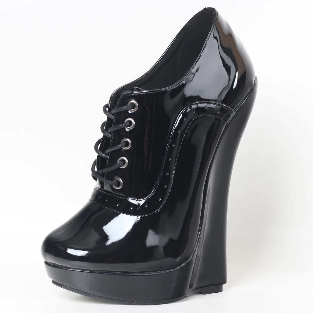 

Extreme high heel 18cm patent leather 7" heel Sexy fetish sexy pumps
