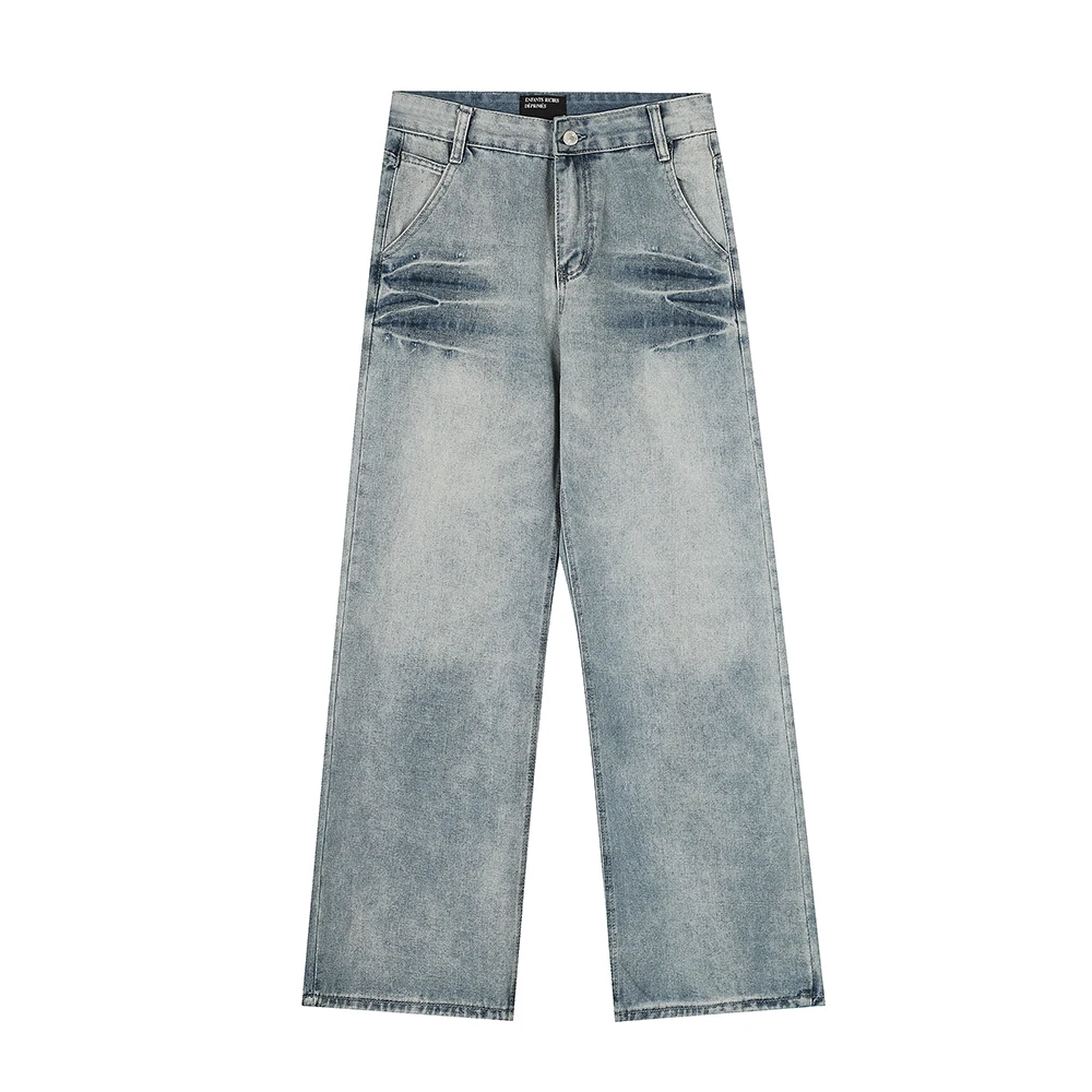 

Jeans for Men Streetwear Boot Cut Harajuku Loose Baggy Denim Trousers4
