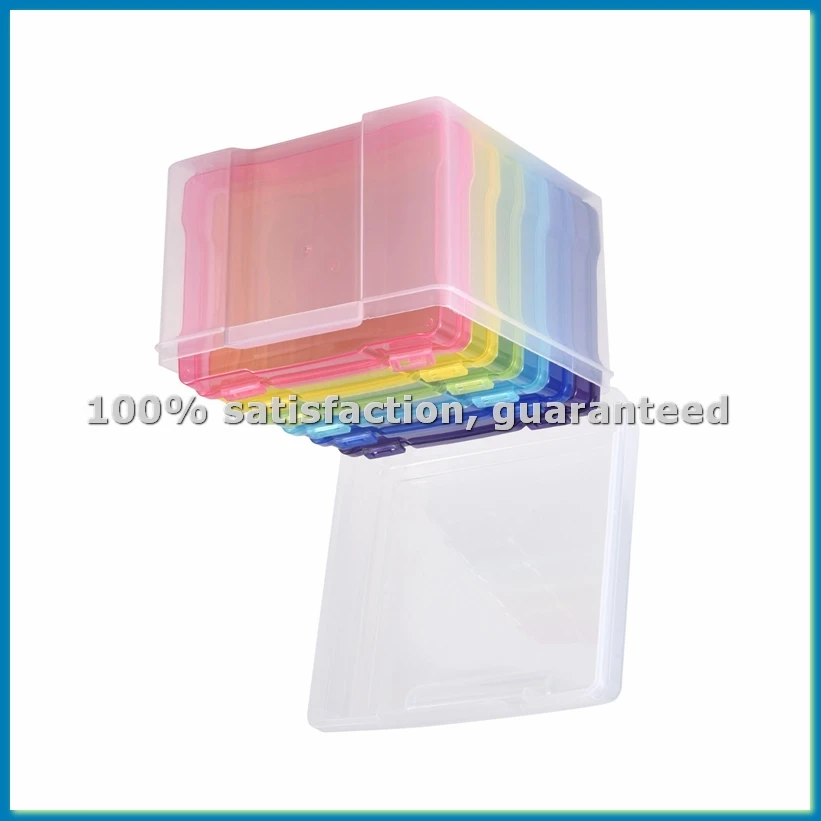 

5X7 inch Photos Cases and Clear Craft Keeper with Buckle Design 6 Inner Cases Plastic Storage Container Box A-ABWY