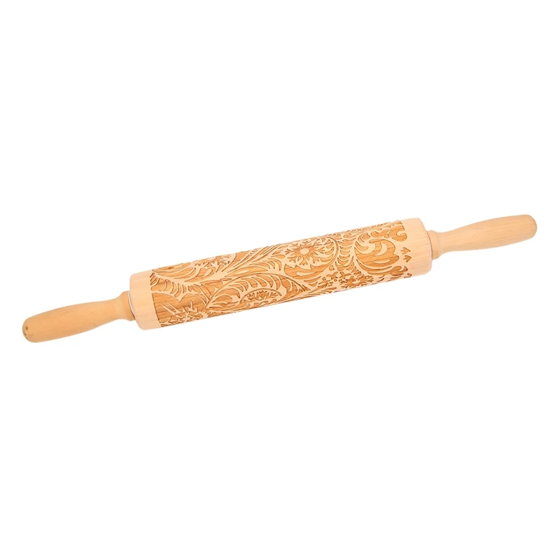 

Pattern Printing Rolling Pin Engraving Embossed Biscuit Dough Stick Kneading Tool Cake Dough Engraved Roller