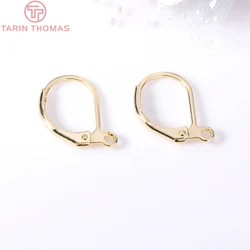(2298)10PCS 10x13MM 24K Gold Color Plated Brass Earrings Clip Diy Jewelry Discoveries Earrings Accessories Wholesale