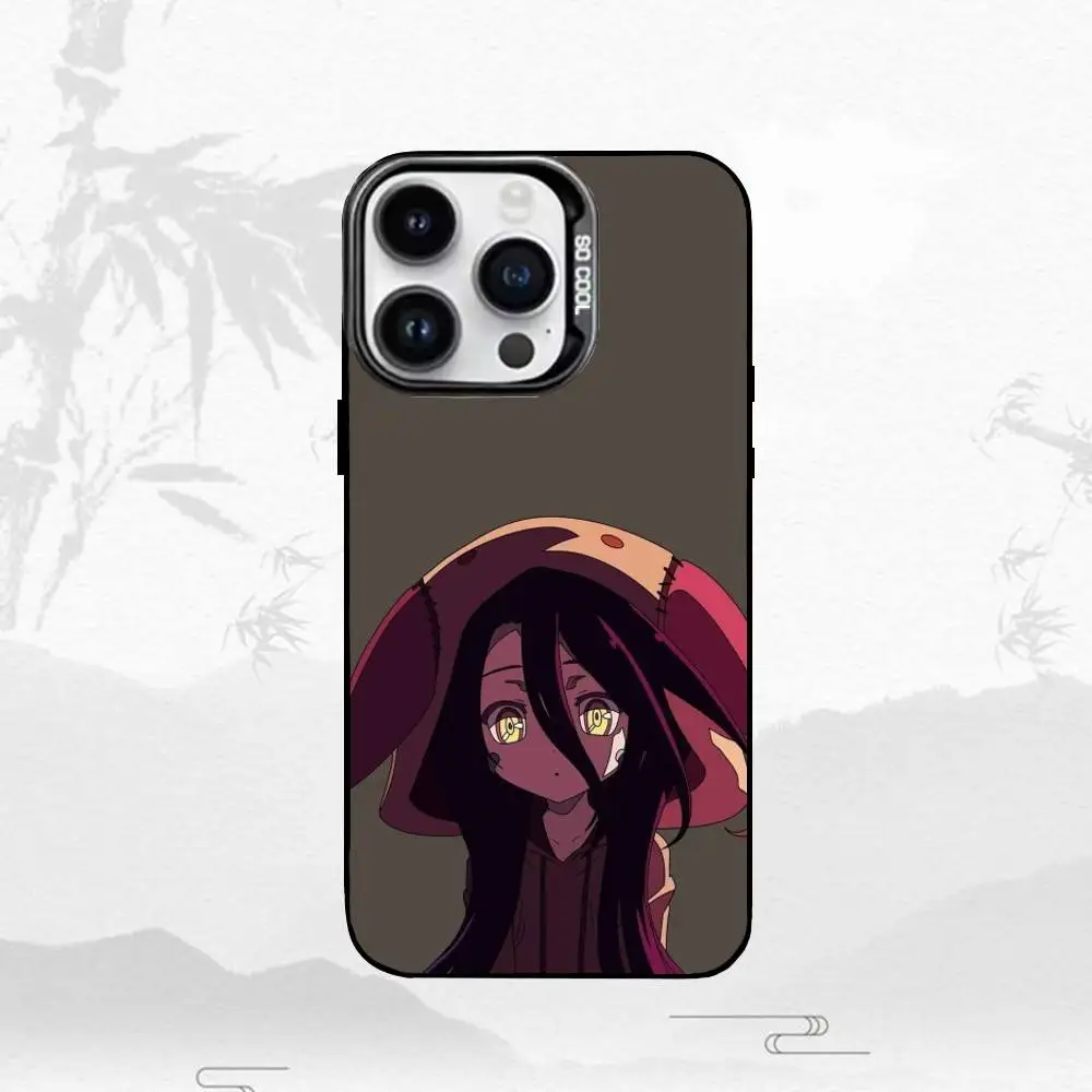 Custodia per telefono N-No Game No Life per iPhone17,16,15,14,13,12,11 Plus,Pro Max Cover placcata argento con bordo nero
