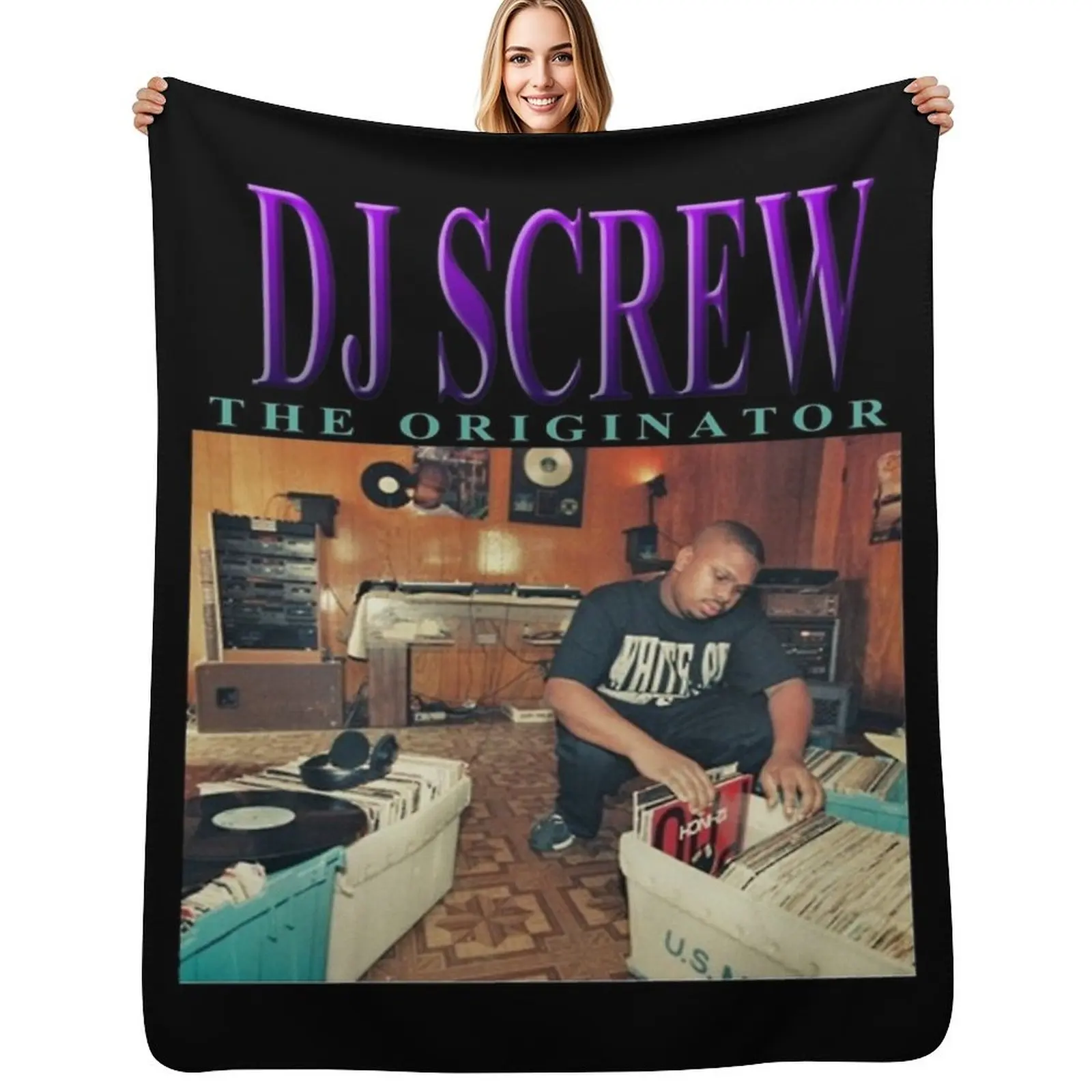 

DJ SCREW THE ORIGINATOR 90's TRIBUTE Throw Blanket Cute Plaid Thins Blankets Sofas Of Decoration Blanket