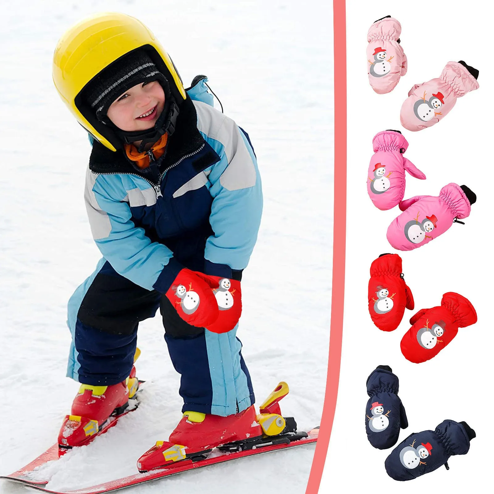 Kids Gloves & Mittens Winter Warm Windproof Cold Weather Outdoor Sports Gloves For Boys Girls Fleece Snow Gloves Ski Gloves