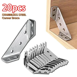 1/10/30/50pcs Thickened Stainless Steel Angle Code 90 Degrees Right Angle Fixed Bracket Furniture Connectors With Screws