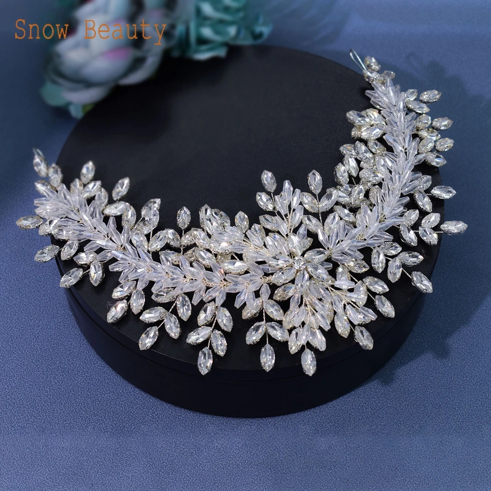 

DZ059 White Bridal Hairbands Tiaras Wedding Tiaras and Crowns Women Head Jewelry Rhinestone Headbands Bridal Hair Accessories