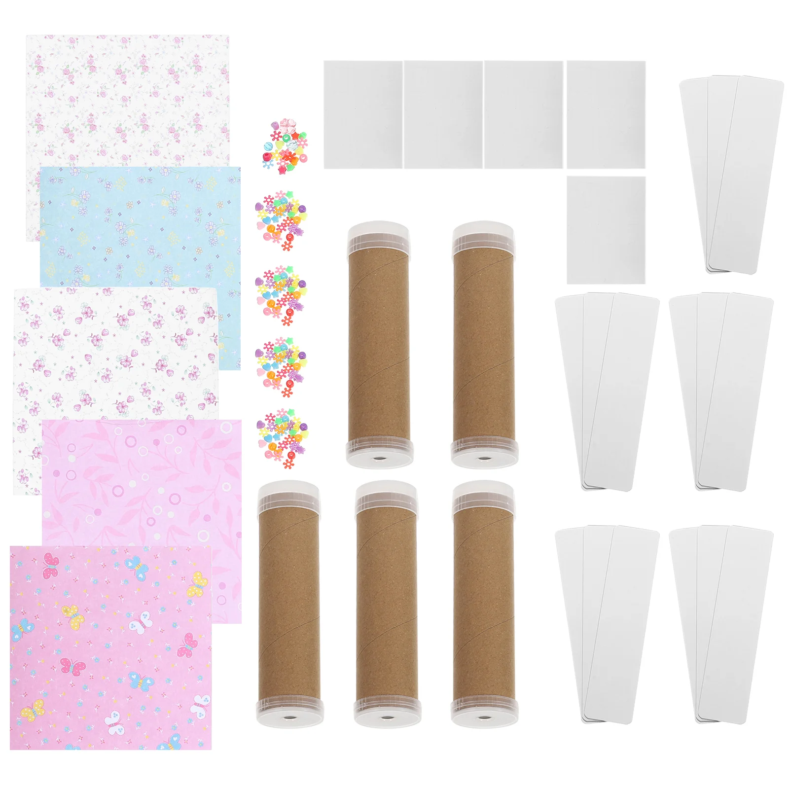 5 Sets Kaleidoscope Material Pack Handmade Kits Toys DIY Kids Materials Manual Paper Making Child