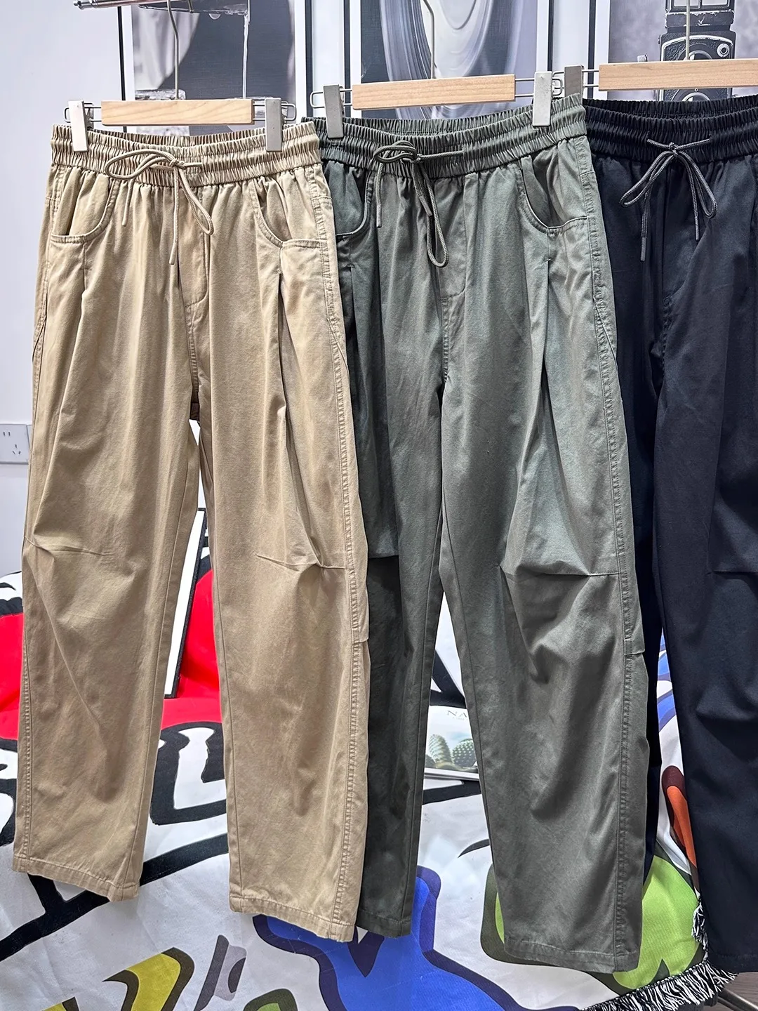 

Faionable Summer 2025 Men's Slim Straight Leg Workwear Pants Trousers Loose Fit Casual Banana Pants Thin Trendy Urban Sle