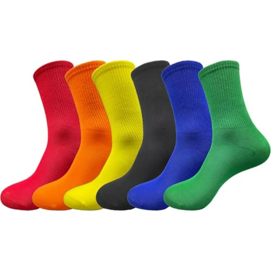 

Solid Color Crew Socks Colorful Boot Sock Candy Colored Dress Socks for Women, Men