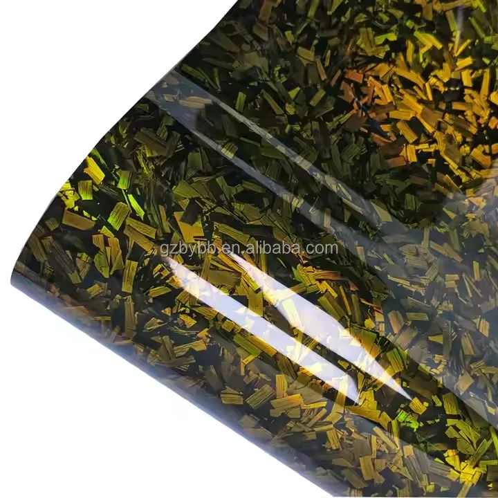 Kristal Gesmeed Koolstofvezel Goud Wrapping Vinyl Film Drooggebonden Auto-interieur Cover Kleur Film voor BMW F30 Koolstofvezel 1.52 m * 15 m