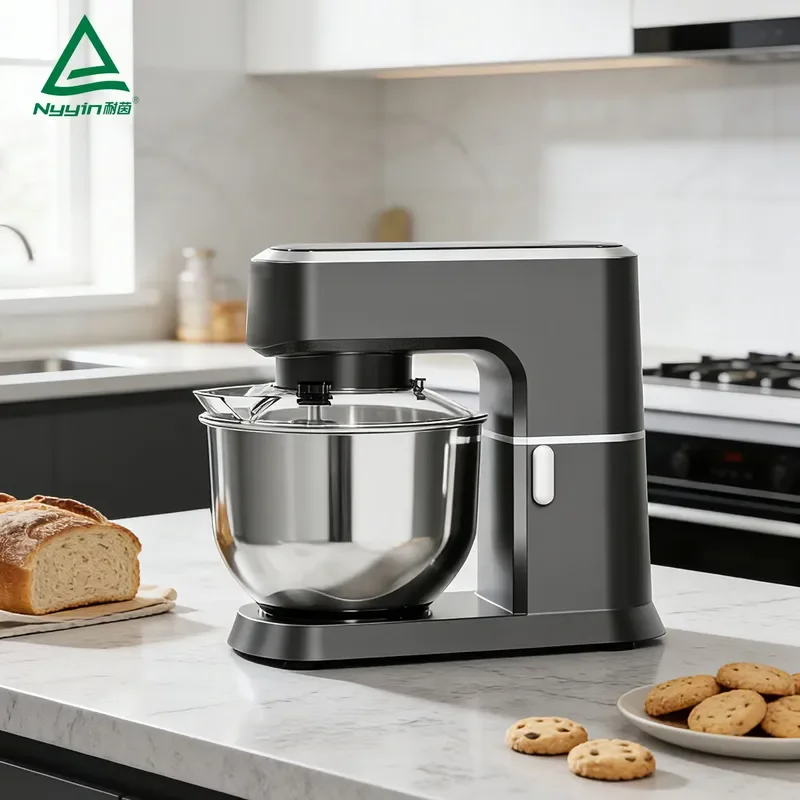600W Vertical Mixer with 5L Stainless Steel Bowl Copper Motor Touch Control Kitchen Food Processor for Dough Cream Egg Beater