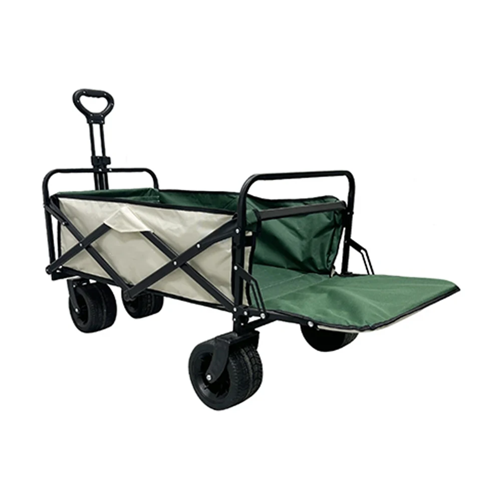 Portable simple folding cart, suitable for beach outdoor hiking, camping park folding car