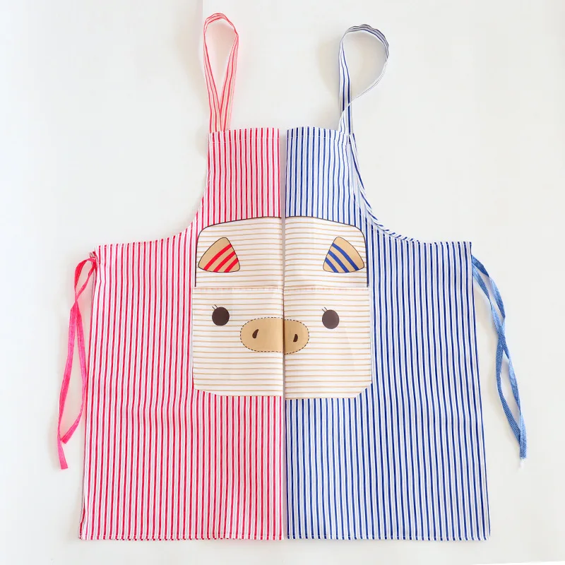 New Cartoon Cute Pig Apron Anti-Splash Hanging Neck Sleeveless Pockets Household Kitchen For Cooking Baking BBQ Restaurant