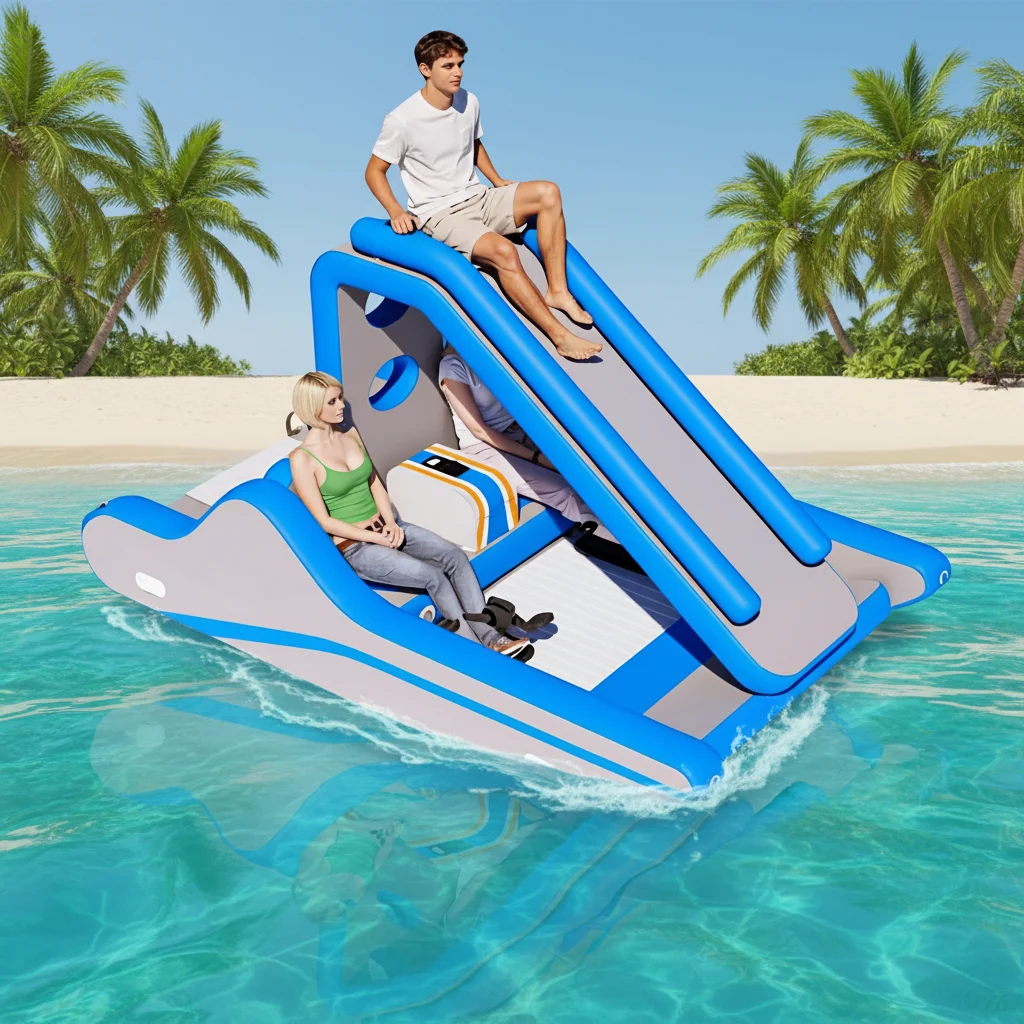 Factory Custom Durable Leisure Fishing Pontoon Portable Inflatable Catamaran Inflatable Water Yacht Boat for Sale