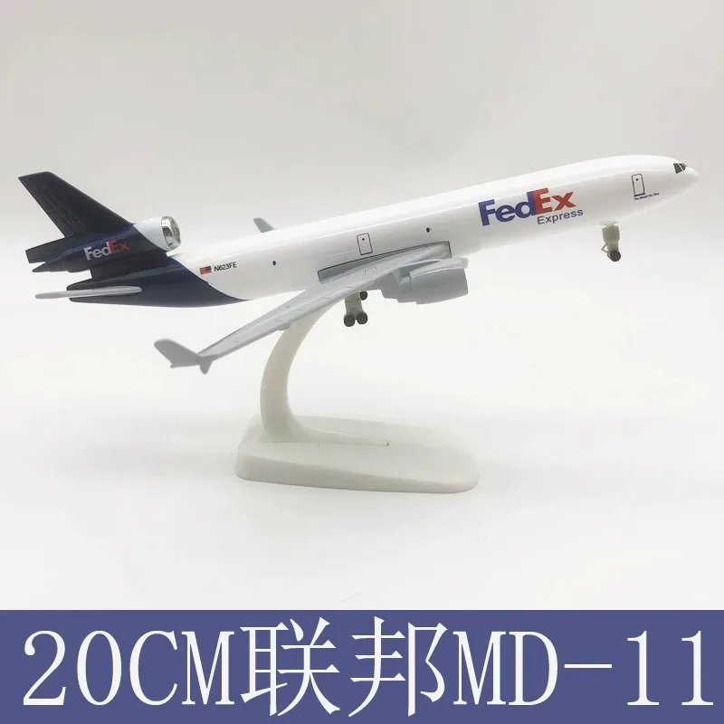 

Toys Model 20cm FedEx MD-11 Airplane Diecast Metal MD11 Plane With Wheels Landing Gears Scale Aircraft