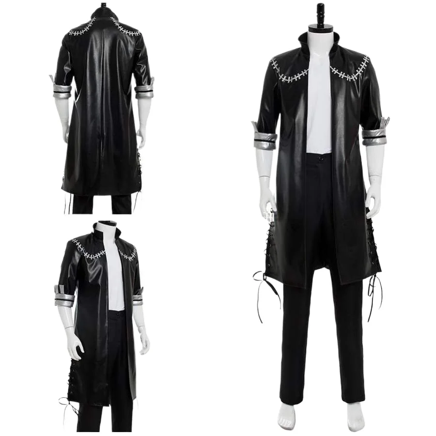 

Halloween Party for Adult Men Anime My Hero Academia Dabi Cosplay Costume Black Coat Shirt Pants Full Set Uniform Carnival Suit