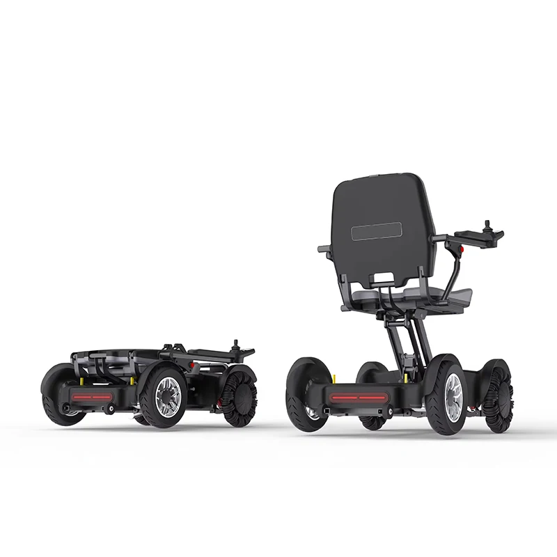 

Dual Motor Electric Wheelchair Smart Automatic Folding Portable Scooter For Elderly Handicapped Rehabilitation Therapy Supply
