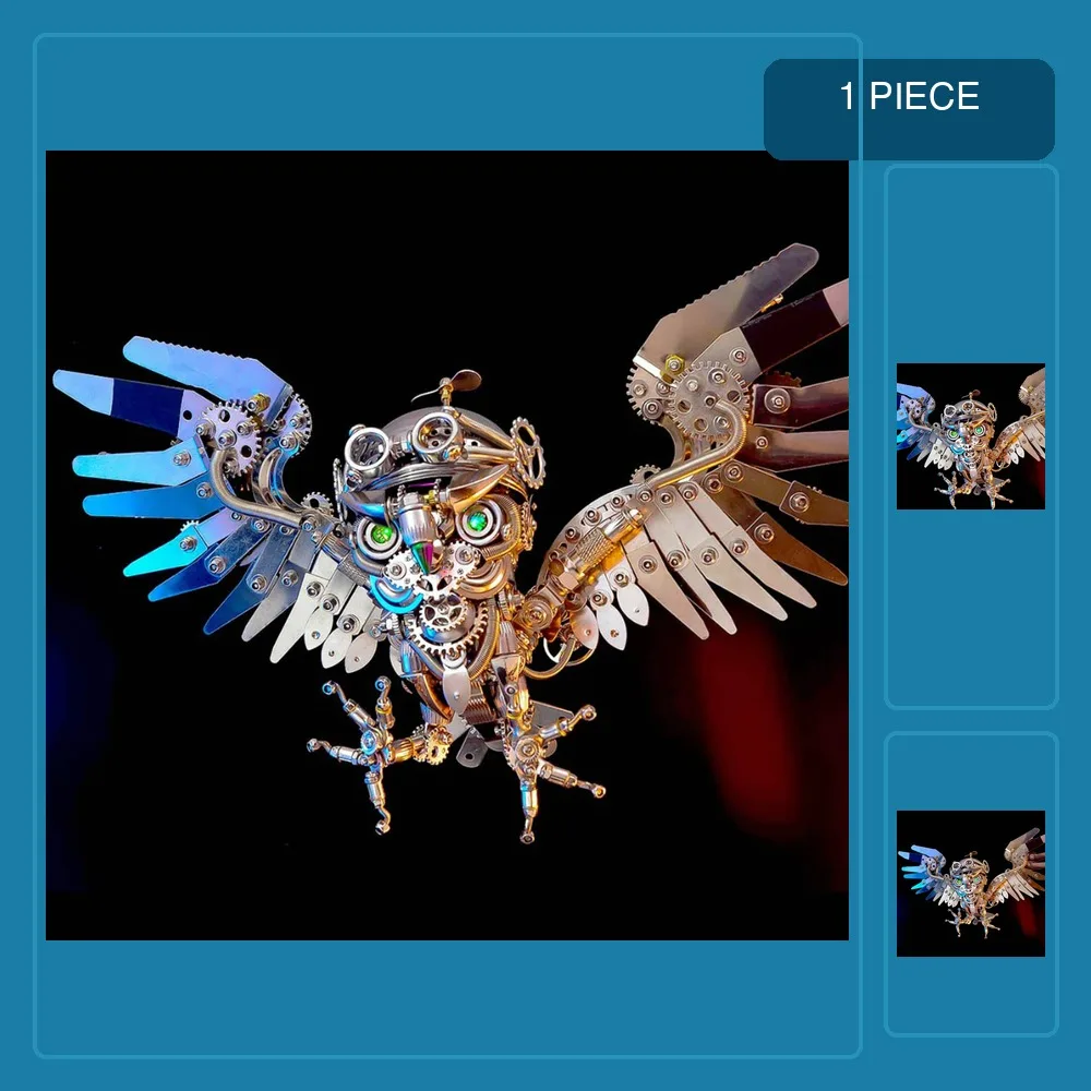 3D Puzzles Steampunk Owl Model Kits DIY Metal Assembly Eagle Toy Animals Model Toys for Kids Adults Gift - 700+PCS
