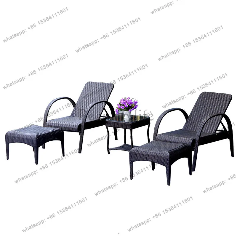 55Outdoor Loungers Villa Courtyard Swimming Pool Beach Chairs Outdoor Outdoor Terrace Hot Spring Spa Club Rattan Bed