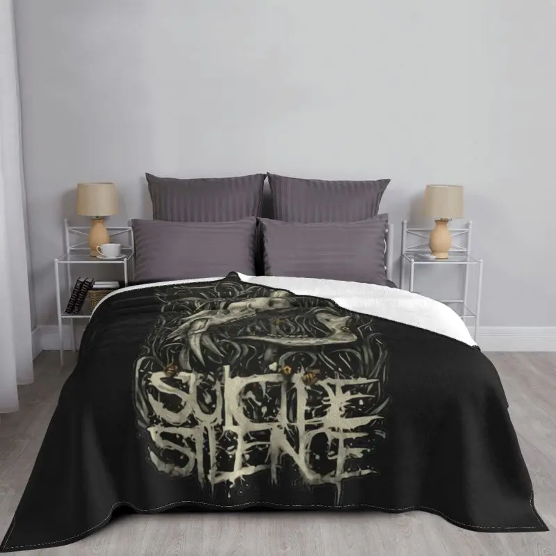 Suicide Silence Death Tales Music Rock Band Blanket Luxury Textile Home Decor Faux Fur Throw Home Decotation