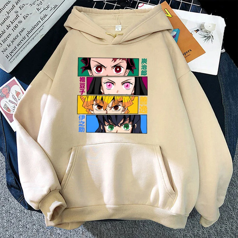 New Fashion Anime Kamado Tanjirou Kamado Nezuko Printed Hoodie Women Men Autumn Winter Warm Sweatshirt Hip Hop Harajuku Tops