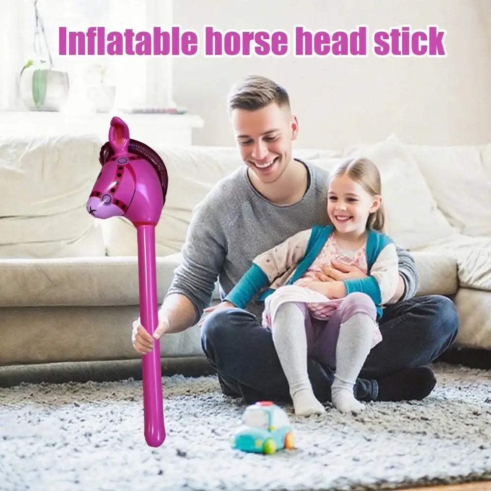 

2Pcs Horse Party Head Stick Balloon Inflatable PVC Stick Balloon For Kids Cowboy Farm Birthday Decoration Boys Girls Pool Toy