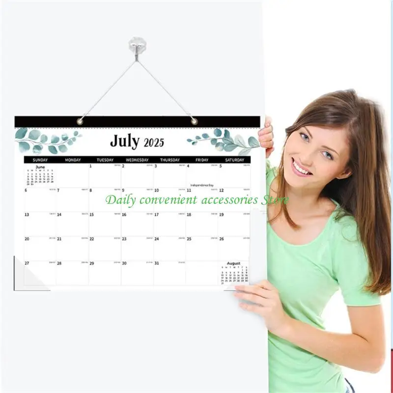 

97QB, 2 шт., настенный календарь на 2025–2026 гг., двухспиральный переплет, ежемесячный календарь-планировщик, календарь на 18 с