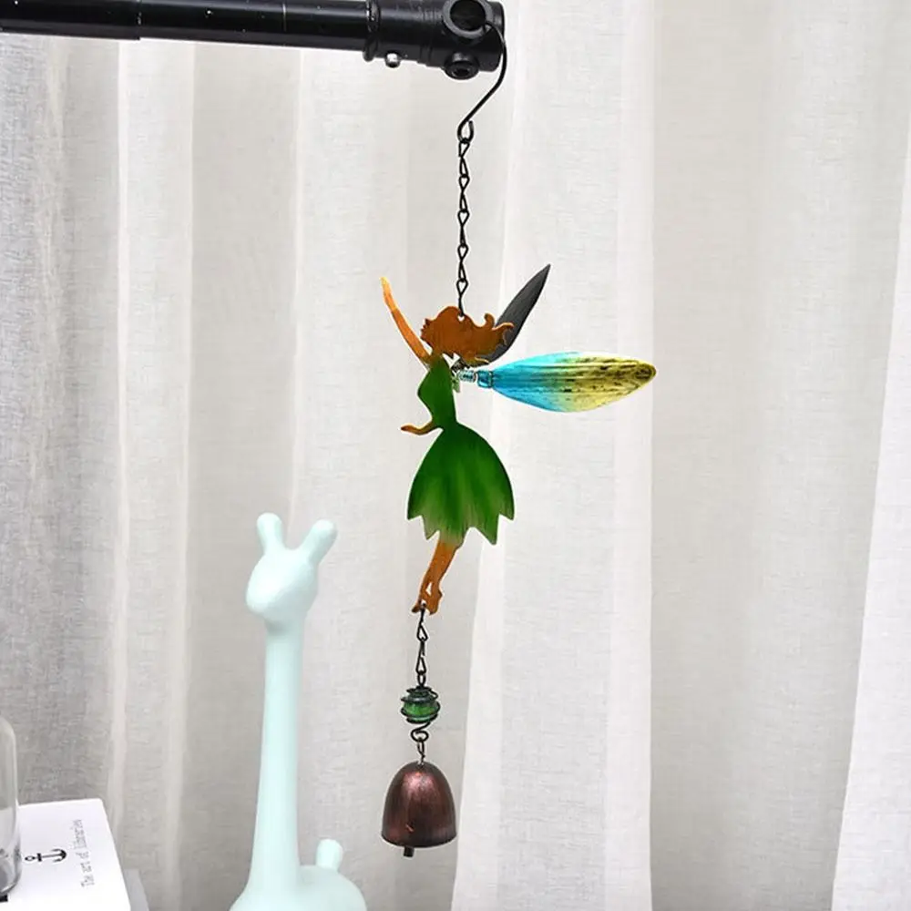 Exquisite Retro Fairy Angel Wind Chimes Handmade Realistic Fairy Wind Bell Colored Iron Metal Windchimes Home Decoration