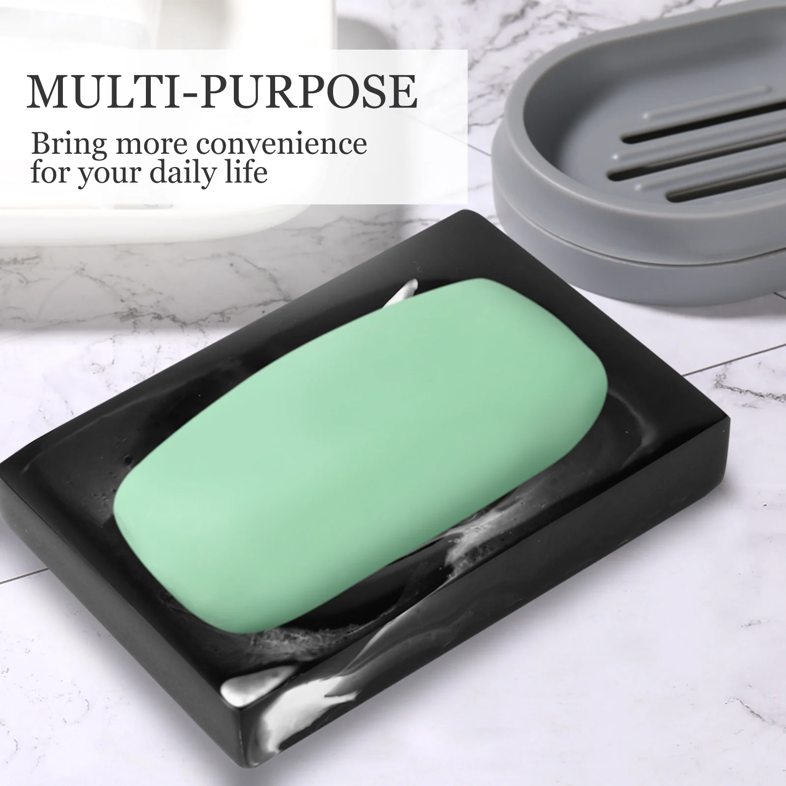 

European Style Resin Soap Holder Waterproof Scratch-Resistant Soap Dish for Bathroom Kitchen Shower Multipurpose Tray Case