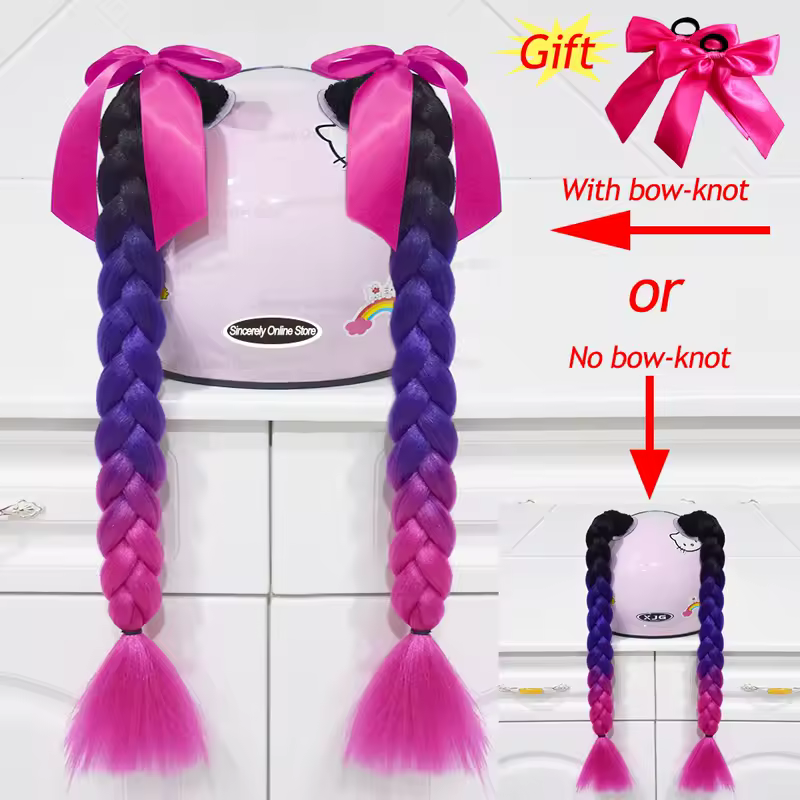 2pcs/pair New Motorcycle Helmet Braids Woman Braids Wig For Motorbike Helmets 164 colors Twist Dual Pigtail Ponytail With Sucker - Image 18