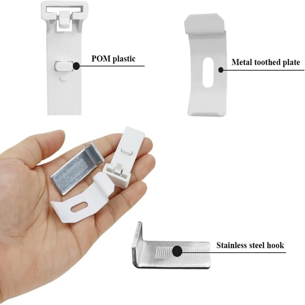 18 Piece Folding Curtain Metal Installation Brackets for Side and Top Mounting with Plastic and Metal Construction