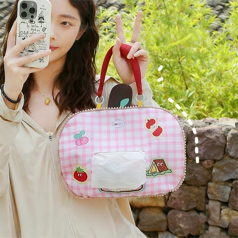 

Домашняя сумка для салфеток с рисунком яблока, подвесной дизайн, специальный чехол для салфеток большой емкости для ящика автомобиля